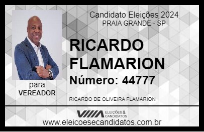 Candidato RICARDO FLAMARION 2024 - PRAIA GRANDE - Eleições