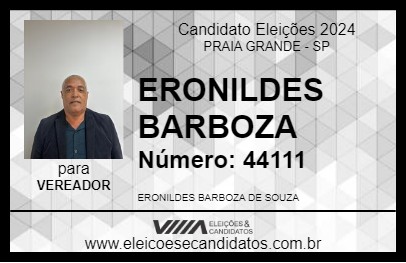 Candidato ERONILDES BARBOZA 2024 - PRAIA GRANDE - Eleições