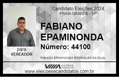 Candidato FABIANO EPAMINONDA 2024 - PRAIA GRANDE - Eleições