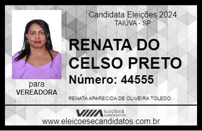 Candidato RENATA DO CELSO PRETO 2024 - TAIÚVA - Eleições