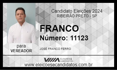 Candidato FRANCO FERRO 2024 - RIBEIRÃO PRETO - Eleições