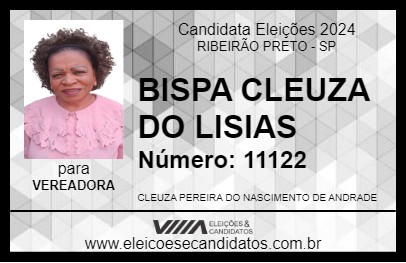 Candidato CLEUZA DO LISIAS 2024 - RIBEIRÃO PRETO - Eleições