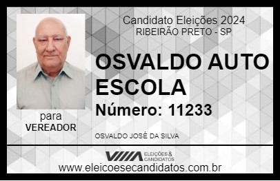 Candidato OSVALDO AUTO ESCOLA 2024 - RIBEIRÃO PRETO - Eleições