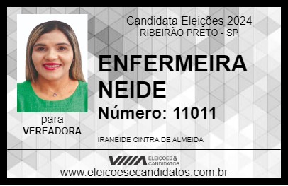 Candidato ENFERMEIRA NEIDE 2024 - RIBEIRÃO PRETO - Eleições