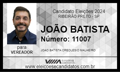 Candidato JOÃO BATISTA 2024 - RIBEIRÃO PRETO - Eleições