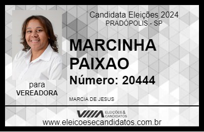 Candidato MARCINHA PAIXAO 2024 - PRADÓPOLIS - Eleições