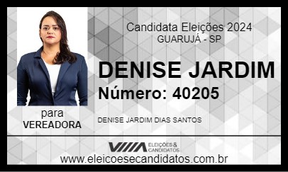 Candidato DENISE JARDIM 2024 - GUARUJÁ - Eleições