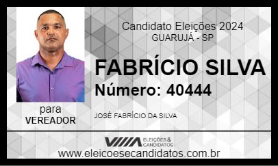 Candidato FABRÍCIO SILVA 2024 - GUARUJÁ - Eleições