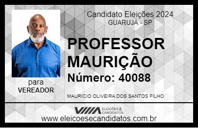 Candidato PROFESSOR MAURIÇÃO 2024 - GUARUJÁ - Eleições