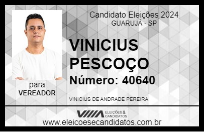 Candidato VINICIUS PESCOÇO 2024 - GUARUJÁ - Eleições