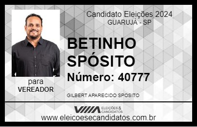 Candidato BETINHO SPÓSITO 2024 - GUARUJÁ - Eleições