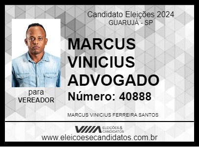 Candidato MARCUS VINICIUS ADVOGADO 2024 - GUARUJÁ - Eleições