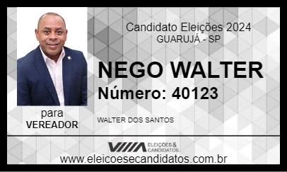 Candidato NEGO WALTER 2024 - GUARUJÁ - Eleições