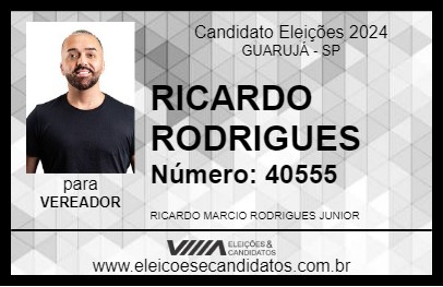 Candidato RICARDO RODRIGUES 2024 - GUARUJÁ - Eleições