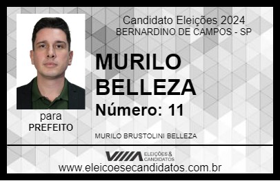 Candidato MURILO BELLEZA 2024 - BERNARDINO DE CAMPOS - Eleições