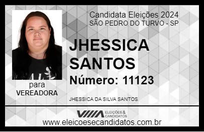 Candidato JHESSICA SANTOS 2024 - SÃO PEDRO DO TURVO - Eleições