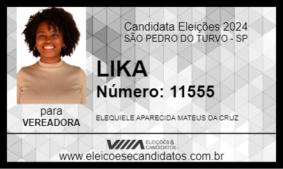 Candidato LIKA 2024 - SÃO PEDRO DO TURVO - Eleições