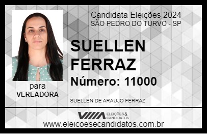 Candidato SUELLEN FERRAZ 2024 - SÃO PEDRO DO TURVO - Eleições