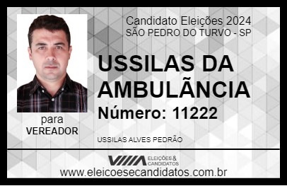 Candidato USSILAS DA AMBULÃNCIA 2024 - SÃO PEDRO DO TURVO - Eleições