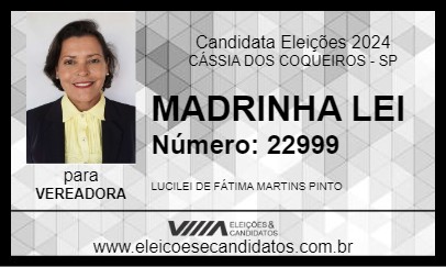 Candidato MADRINHA LEI 2024 - CÁSSIA DOS COQUEIROS - Eleições