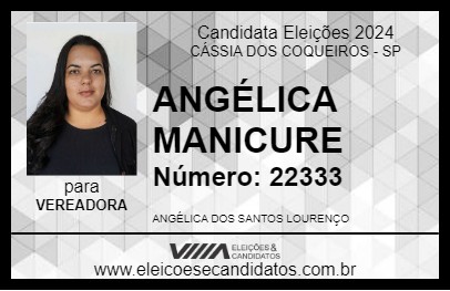 Candidato ANGÉLICA MANICURE 2024 - CÁSSIA DOS COQUEIROS - Eleições