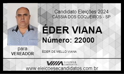 Candidato ÉDER VIANA 2024 - CÁSSIA DOS COQUEIROS - Eleições