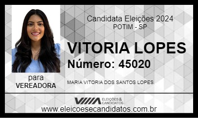 Candidato VITORIA LOPES 2024 - POTIM - Eleições