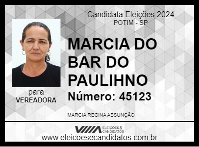 Candidato MARCIA DO BAR DO PAULINHO 2024 - POTIM - Eleições