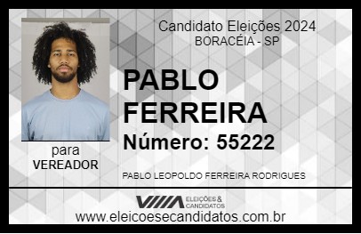 Candidato PABLO FERREIRA 2024 - BORACÉIA - Eleições