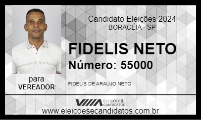 Candidato FIDELIS NETO 2024 - BORACÉIA - Eleições