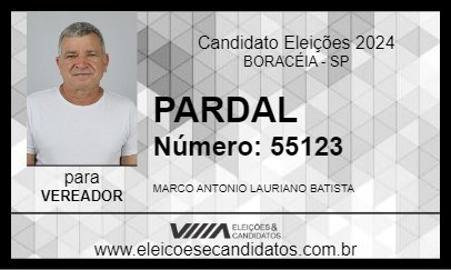 Candidato PARDAL 2024 - BORACÉIA - Eleições