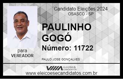 Candidato PAULINHO GOGÓ 2024 - OSASCO - Eleições