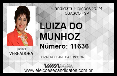 Candidato LUIZA DO MUNHOZ 2024 - OSASCO - Eleições