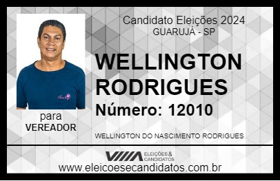 Candidato WELLINGTON RODRIGUES 2024 - GUARUJÁ - Eleições