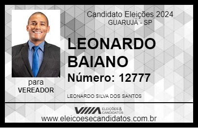 Candidato LEONARDO BAIANO 2024 - GUARUJÁ - Eleições