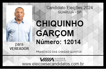 Candidato CHIQUINHO GARÇOM 2024 - GUARUJÁ - Eleições