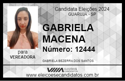 Candidato GABRIELA MACENA 2024 - GUARUJÁ - Eleições