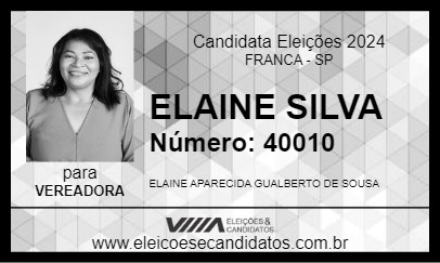 Candidato ELAINE SILVA 2024 - FRANCA - Eleições