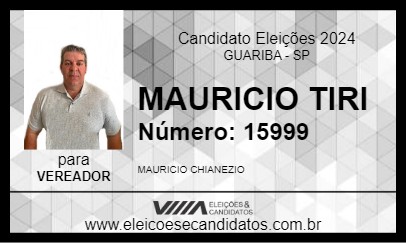 Candidato MAURICIO TIRI 2024 - GUARIBA - Eleições