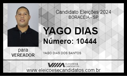 Candidato YAGO DIAS 2024 - BORACÉIA - Eleições