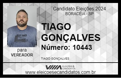 Candidato TIAGO GONÇALVES 2024 - BORACÉIA - Eleições