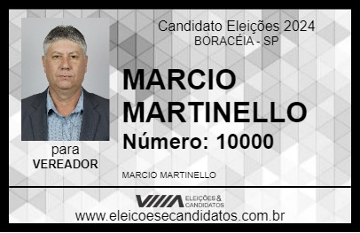 Candidato MARCIO MARTINELLO 2024 - BORACÉIA - Eleições