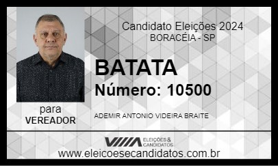 Candidato BATATA 2024 - BORACÉIA - Eleições