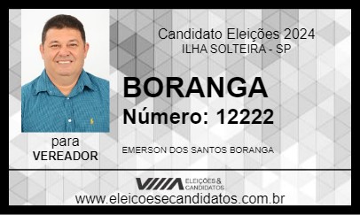 Candidato BORANGA 2024 - ILHA SOLTEIRA - Eleições