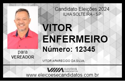 Candidato VITOR ENFERMEIRO 2024 - ILHA SOLTEIRA - Eleições