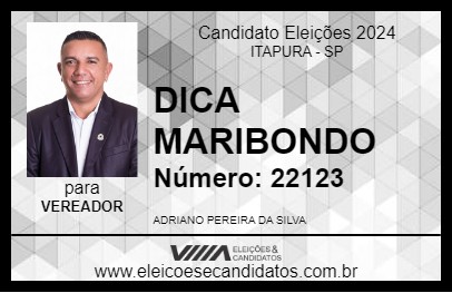 Candidato DICA MARIBONDO 2024 - ITAPURA - Eleições