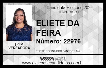 Candidato ELIETE DA FEIRA 2024 - ITAPURA - Eleições