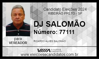 Candidato DJ SALOMÃO 2024 - RIBEIRÃO PRETO - Eleições