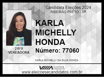 Candidato KARLA MICHELLY HONDA 2024 - RIBEIRÃO PRETO - Eleições