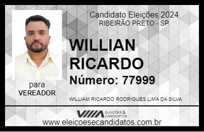 Candidato WILLIAN RICARDO 2024 - RIBEIRÃO PRETO - Eleições